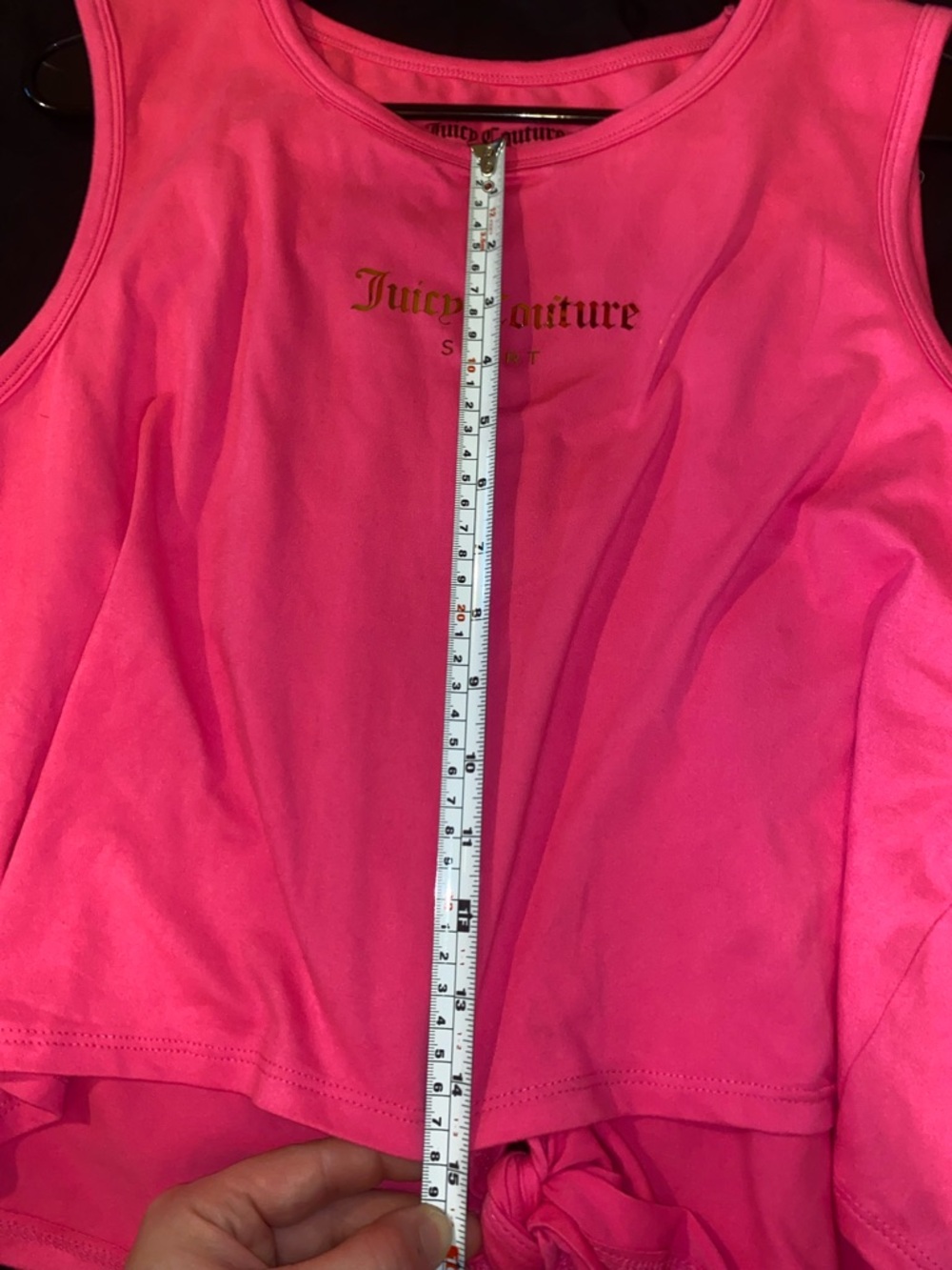 Juicy Couture Bright Pink Tie-Front Sport Tank - Picture 7 of 9